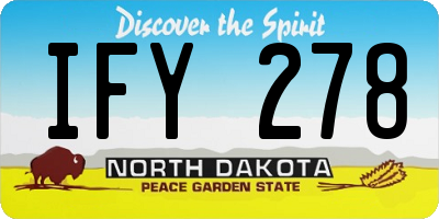 ND license plate IFY278