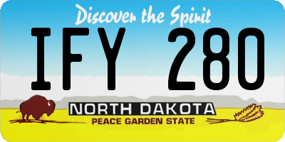 ND license plate IFY280