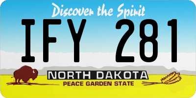 ND license plate IFY281