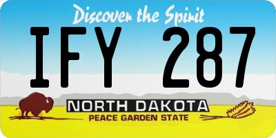 ND license plate IFY287