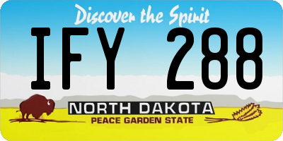 ND license plate IFY288