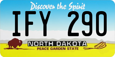 ND license plate IFY290