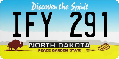 ND license plate IFY291