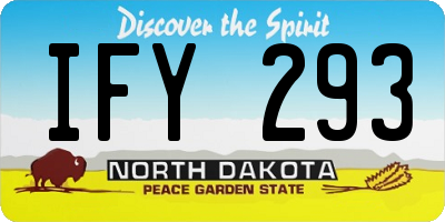 ND license plate IFY293
