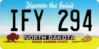 ND license plate IFY294