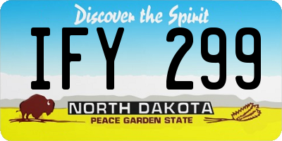 ND license plate IFY299