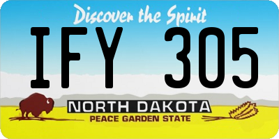 ND license plate IFY305