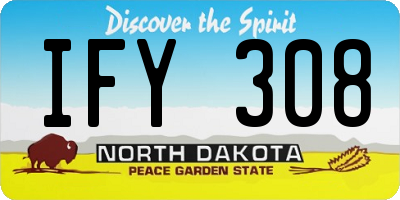 ND license plate IFY308