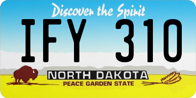 ND license plate IFY310