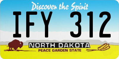 ND license plate IFY312