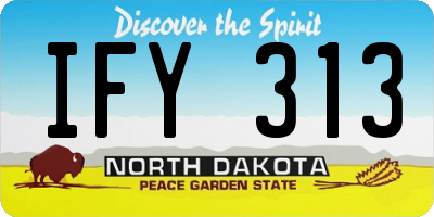 ND license plate IFY313
