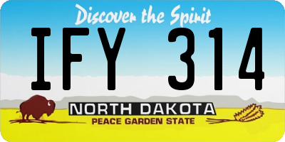 ND license plate IFY314