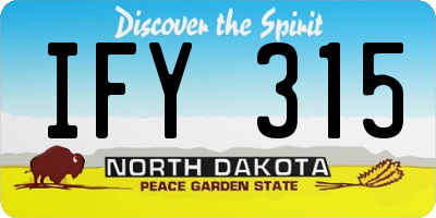 ND license plate IFY315