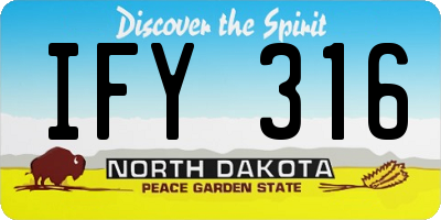 ND license plate IFY316