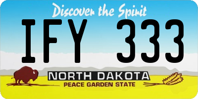 ND license plate IFY333