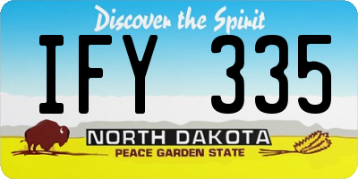 ND license plate IFY335