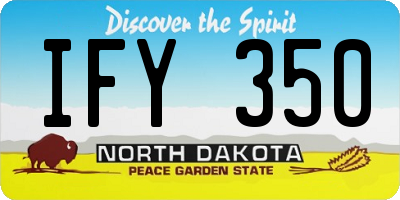 ND license plate IFY350