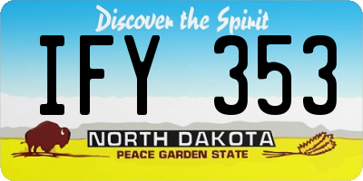 ND license plate IFY353