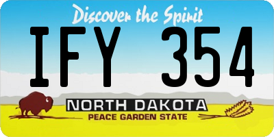 ND license plate IFY354