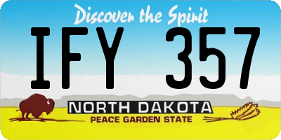 ND license plate IFY357