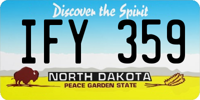 ND license plate IFY359