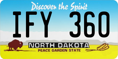 ND license plate IFY360