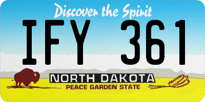 ND license plate IFY361