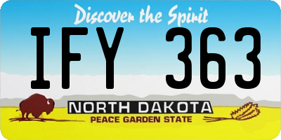 ND license plate IFY363