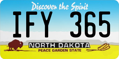 ND license plate IFY365