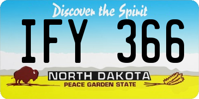 ND license plate IFY366