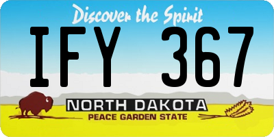 ND license plate IFY367