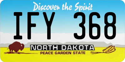 ND license plate IFY368