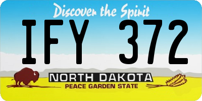 ND license plate IFY372