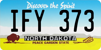 ND license plate IFY373