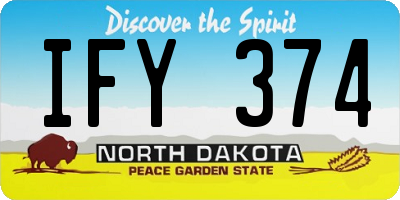 ND license plate IFY374