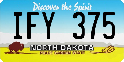ND license plate IFY375