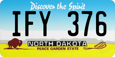 ND license plate IFY376