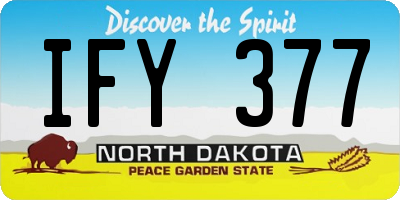 ND license plate IFY377