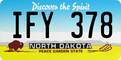 ND license plate IFY378