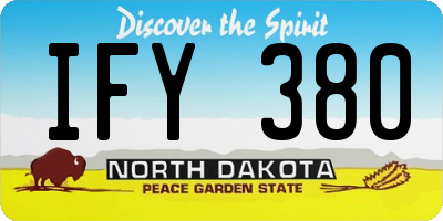 ND license plate IFY380