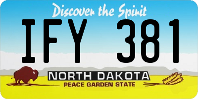 ND license plate IFY381
