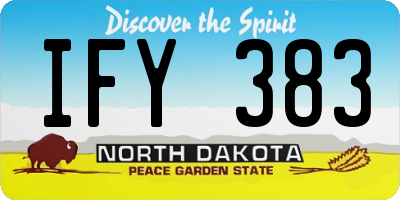 ND license plate IFY383