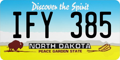 ND license plate IFY385