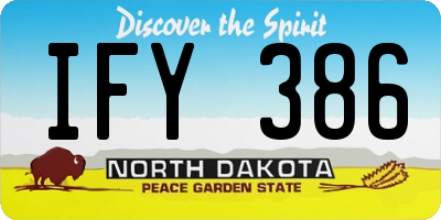 ND license plate IFY386