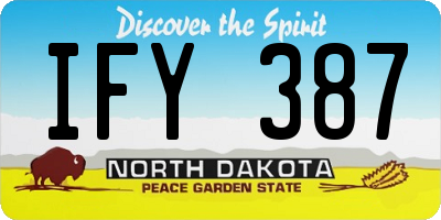 ND license plate IFY387