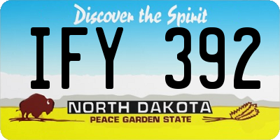 ND license plate IFY392