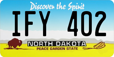 ND license plate IFY402