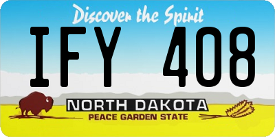 ND license plate IFY408