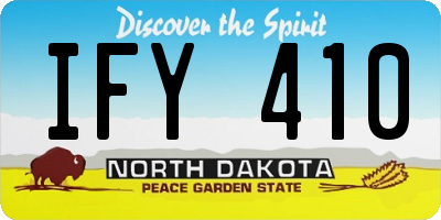 ND license plate IFY410