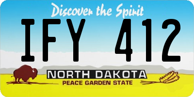 ND license plate IFY412